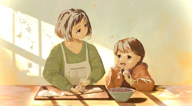 美しい雰囲気を差し上げます 背景だけじゃなくて、キャラと背景を組み合わせて描くことです。 イメージ4