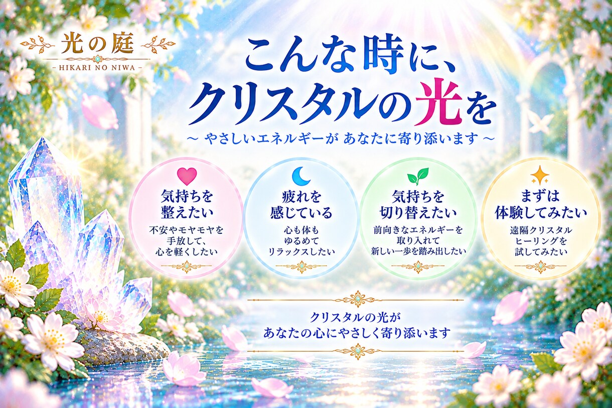 今のあなたに合うクリスタルで遠隔ヒーリングします まずは1回、クリスタルの癒しを気軽に体験できます イメージ2
