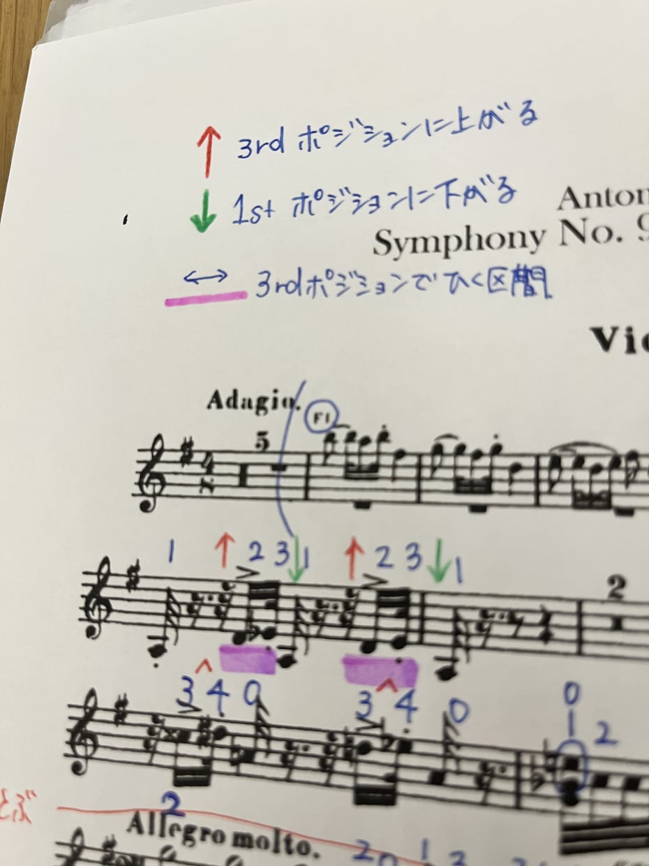 ヴァイオリンの楽譜に指使い書き込みます アマオケやグループレッスンでの演奏をサポート！ イメージ5