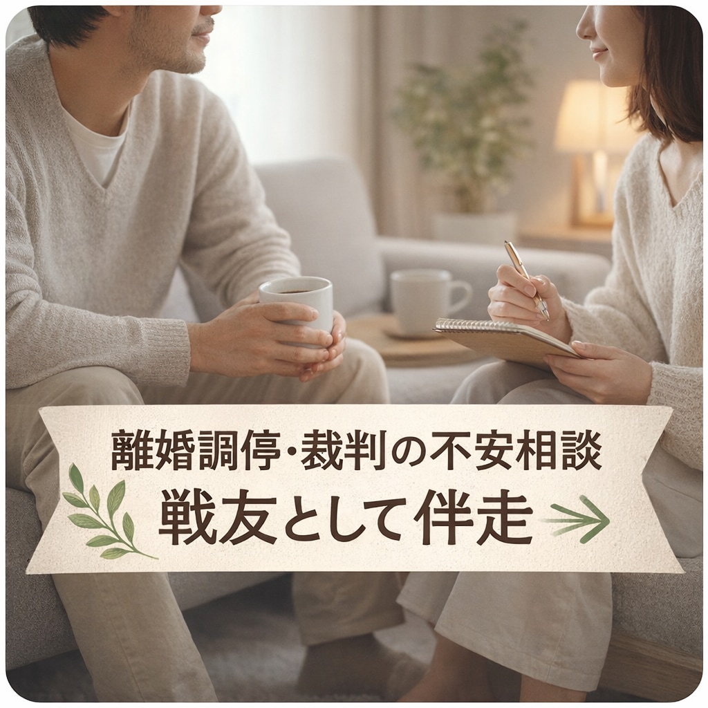 離婚調停・裁判の不安相談｜戦友として伴走します 7年調停～離婚裁判を戦った当事者の経験を全てあなたのために！ イメージ1