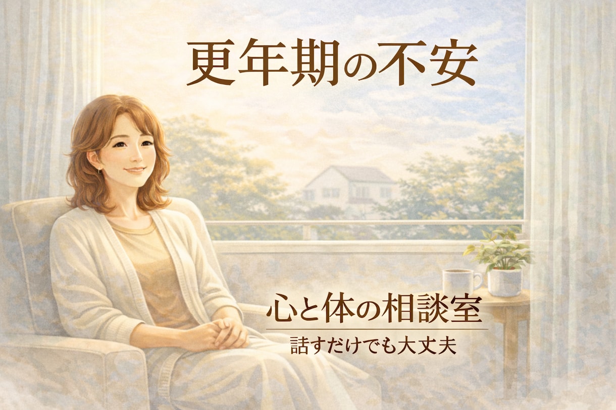 更年期の不安を心と体からやさしく整えます 短時間OK／うまく話せなくても大丈夫。心が軽くなる対話の時間 イメージ1