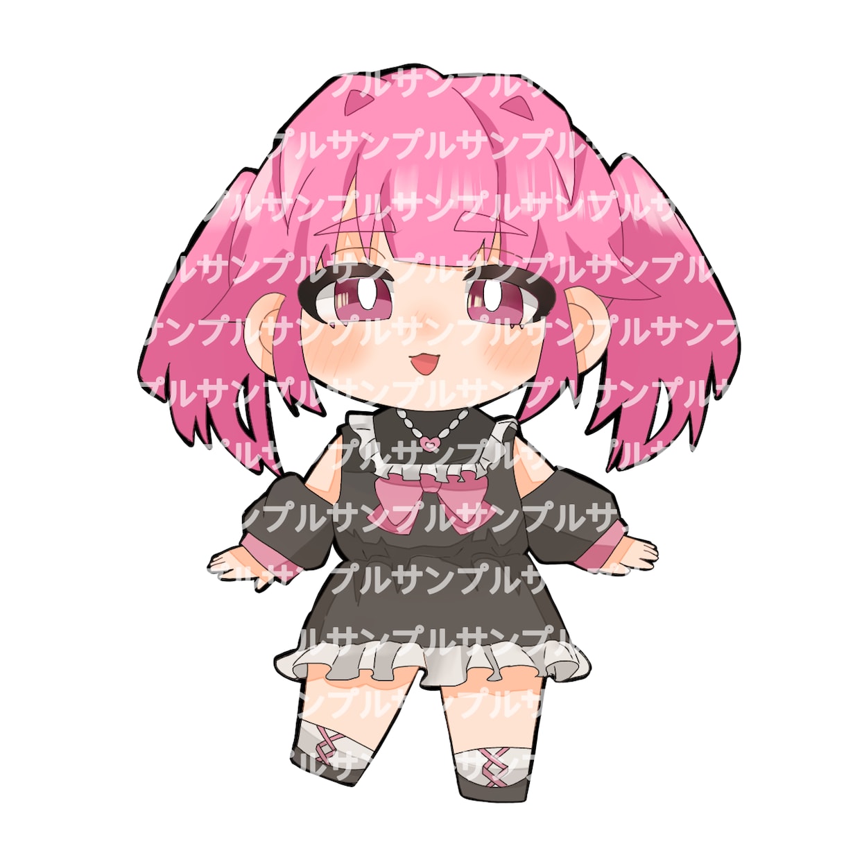 POPで可愛いデフォルメミニキャラ描きます YouTubeで【歌い手】【ゲーム実況】する方におすすめです イメージ2