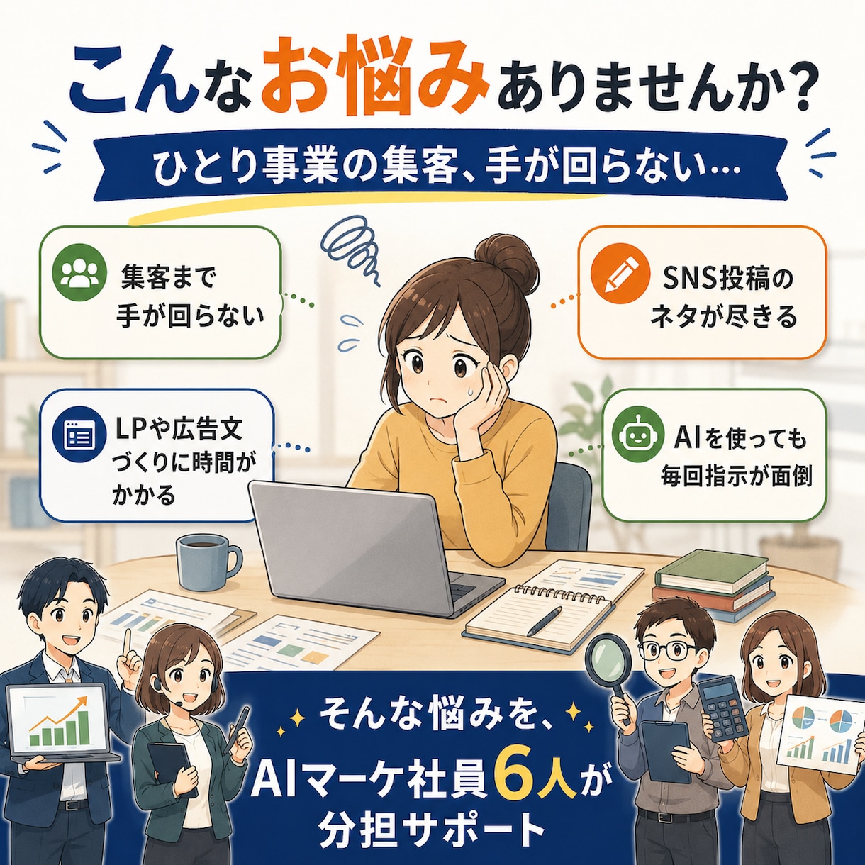 投稿もLPも書くAIマーケ社員6人の型を渡します Claude Code初心者でも使えるAI社員の型 イメージ2