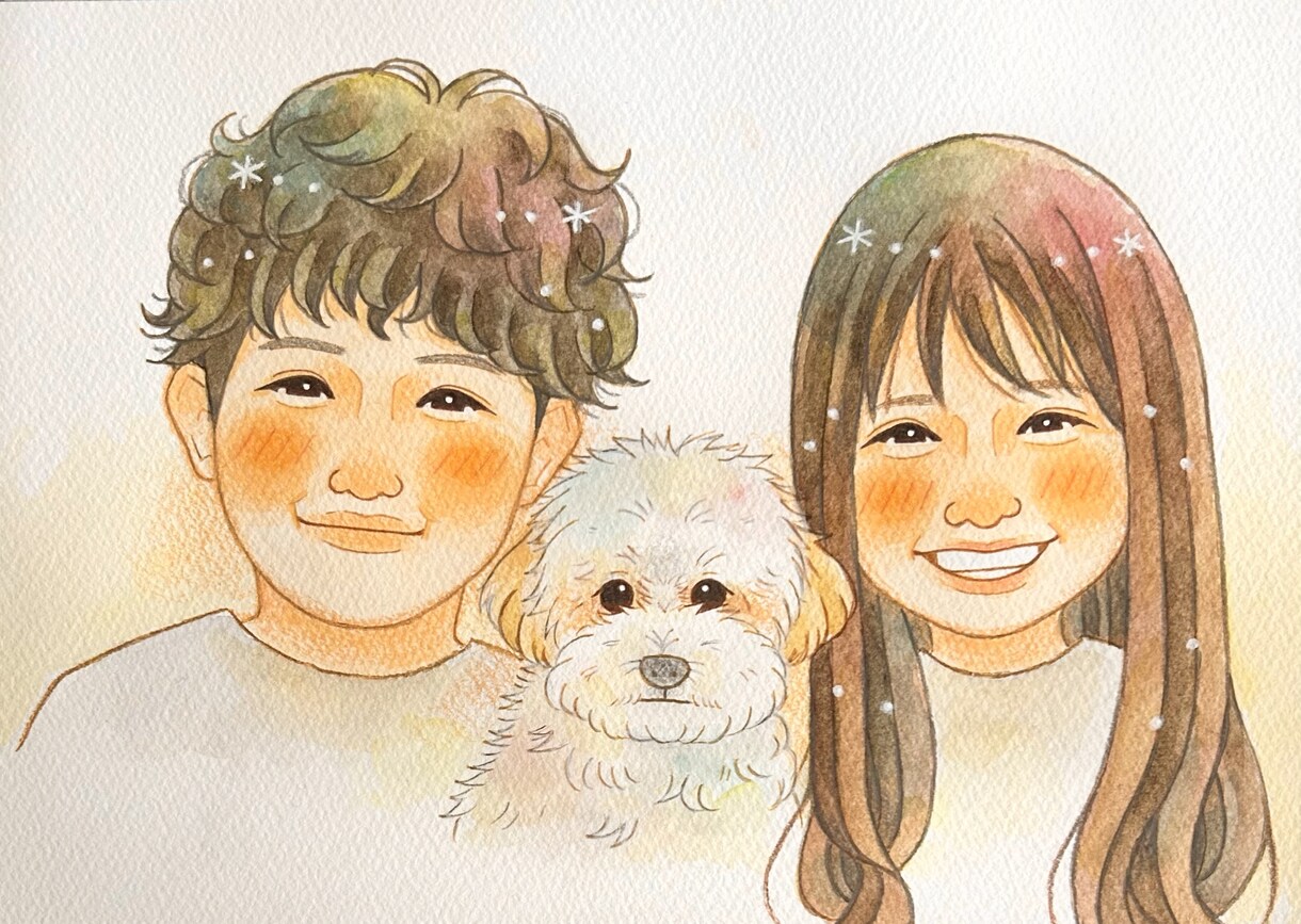 お手頃価格！！シンプルで可愛い似顔絵描きます プレゼントにも大人気♡気軽に飾れるやさしいタッチ♡ イメージ4