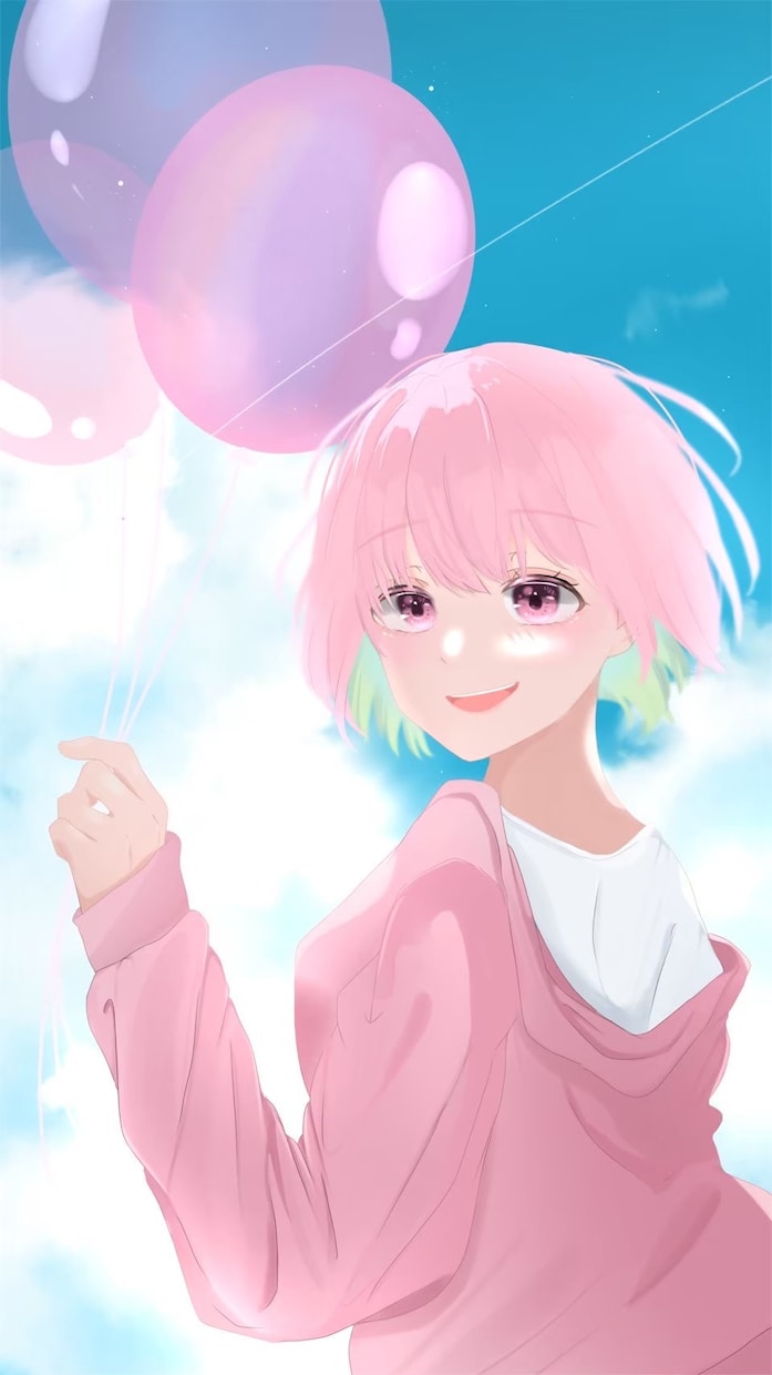 透明感・ふんわり系のアイコンやヘッダーを描きます 商用利用OKアイコン・YouTube・VTuber風にも対応 イメージ1