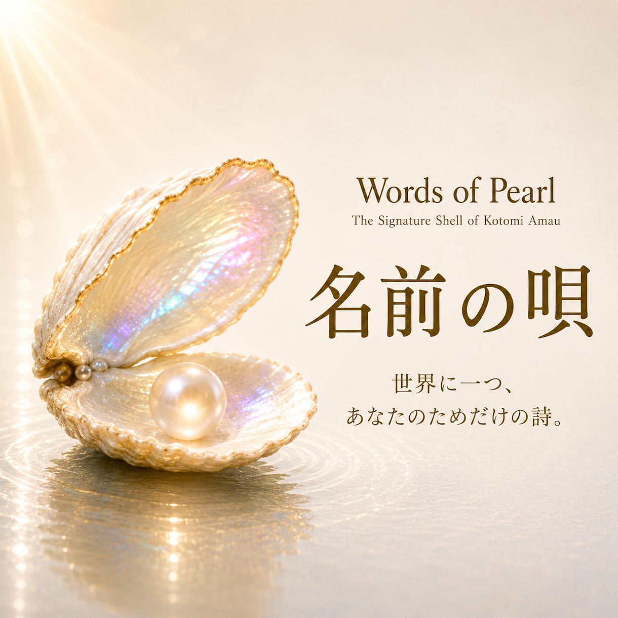 名前の唄｜名前からあなたのためだけに詩を届けます 名前には、真珠の輝きが宿る。 言葉は、その輝きを映し出す。 イメージ1