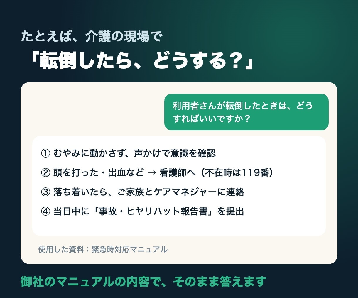 御社の資料に答える社内AIアシスタントを作ります ChatGPT不要。社員全員がURLで使える御社専用AI イメージ2
