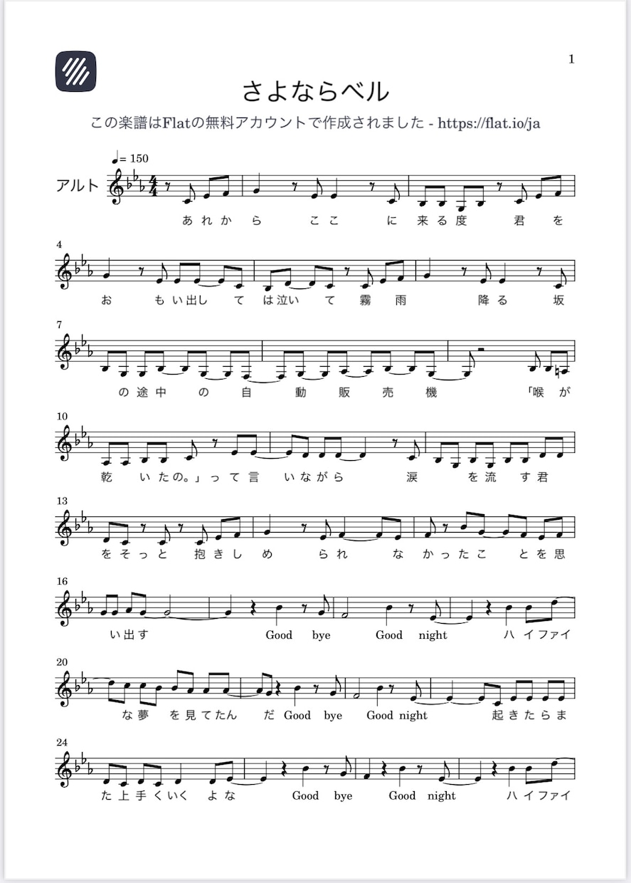 お好きな楽曲のボーカル譜面(歌詞付き)を作成します カラオケで高得点を取りたい方必見！正確な音程をお伝えします！ イメージ1