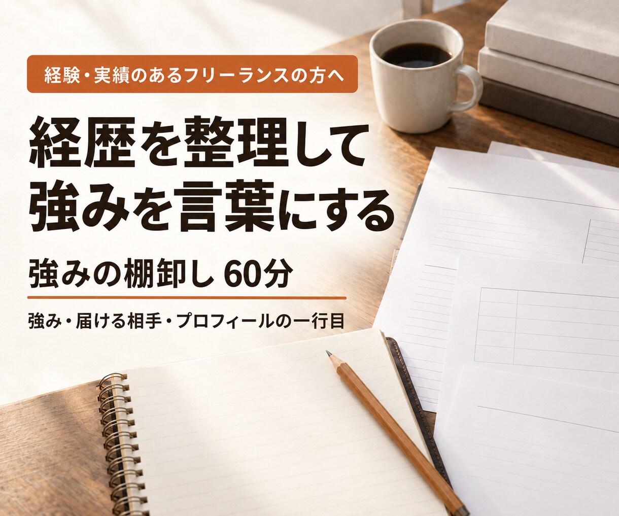 実績はあるのに選ばれない理由を60分で言語化します ターゲットと経歴に埋もれた「選ばれる理由」を見つけます イメージ1