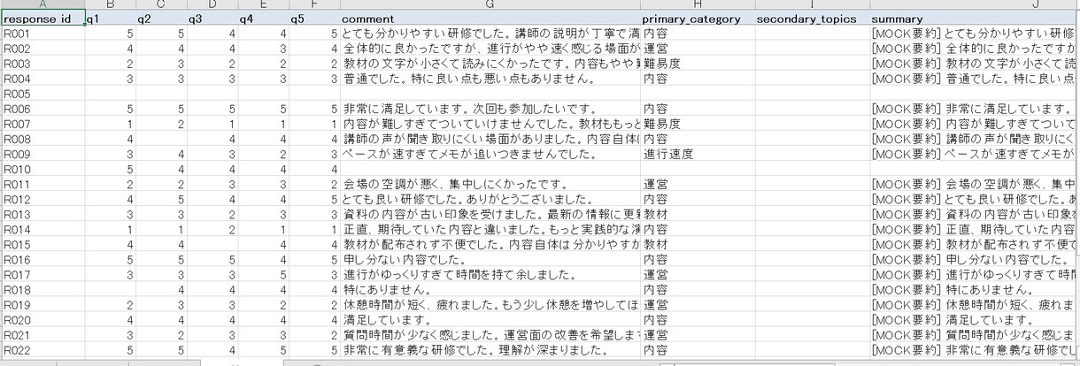 研修アンケートを集計・報告書化します 選択式集計とAI要約で提出用レポートを作成 イメージ5