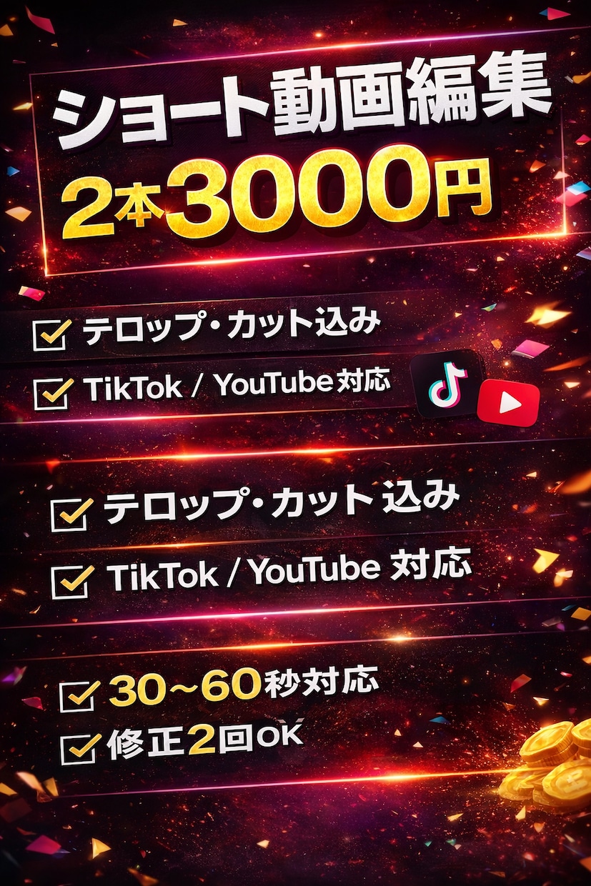 お気軽にご相談ください✨short動画作成をします ・カット編集も対応・TikTok向け最適化・最短1日！ イメージ1