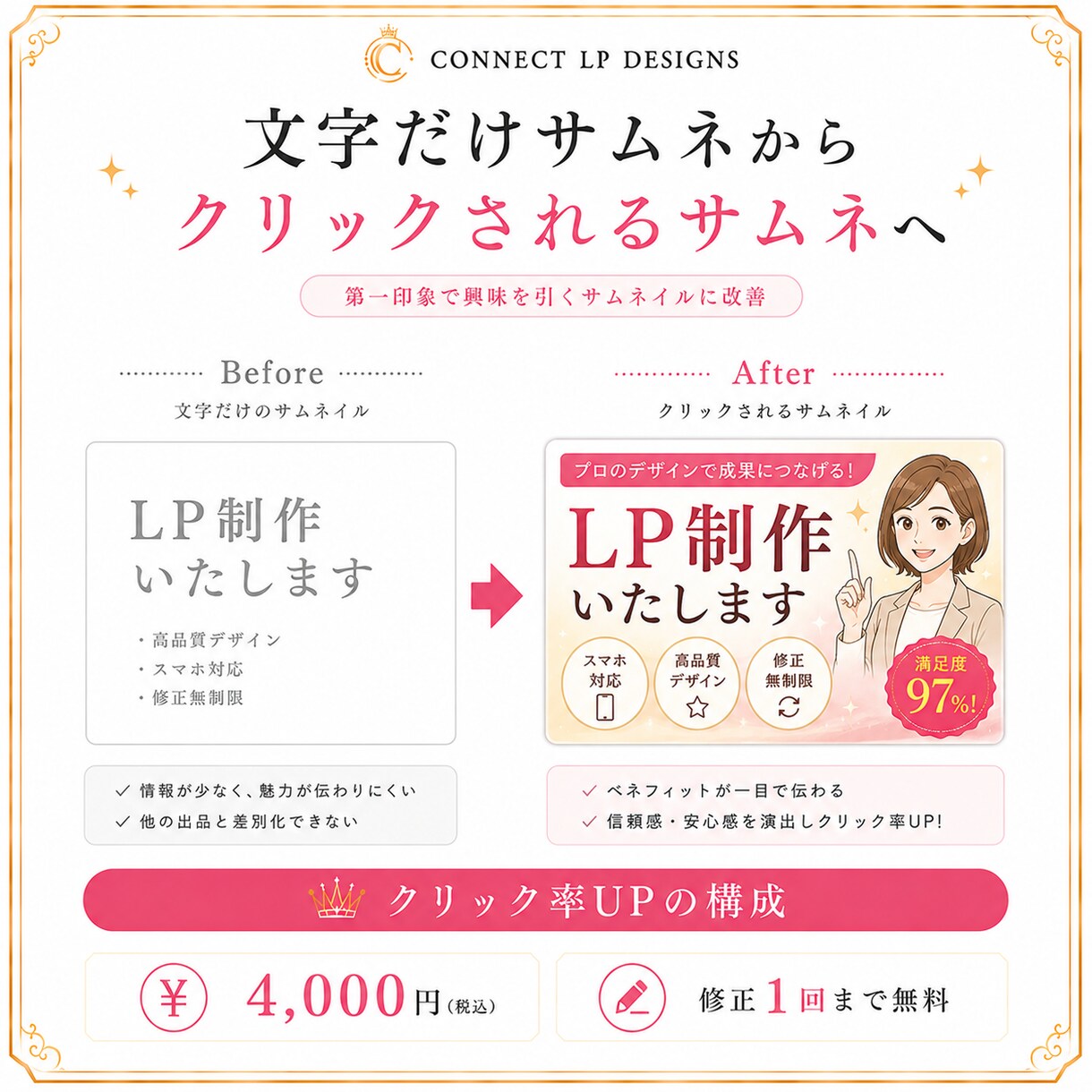ココナラ出品ページのサムネ画像作ります ココナラで一瞬で伝わるクリックされやすい出品画像 イメージ2