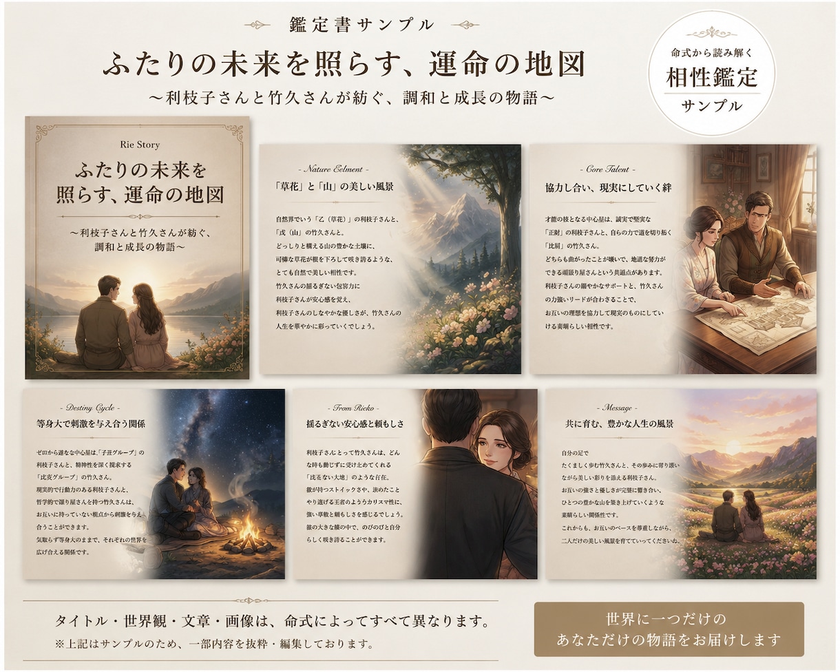 二人の星が紡ぐ相性物語をお届けします 命式から生まれる、二人だけの相性物語 イメージ2