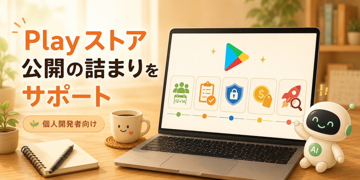 AIで作ったアプリのPlay公開に答えます 2本公開済みの現役個人開発者がテキストで具体的に助言します イメージ1