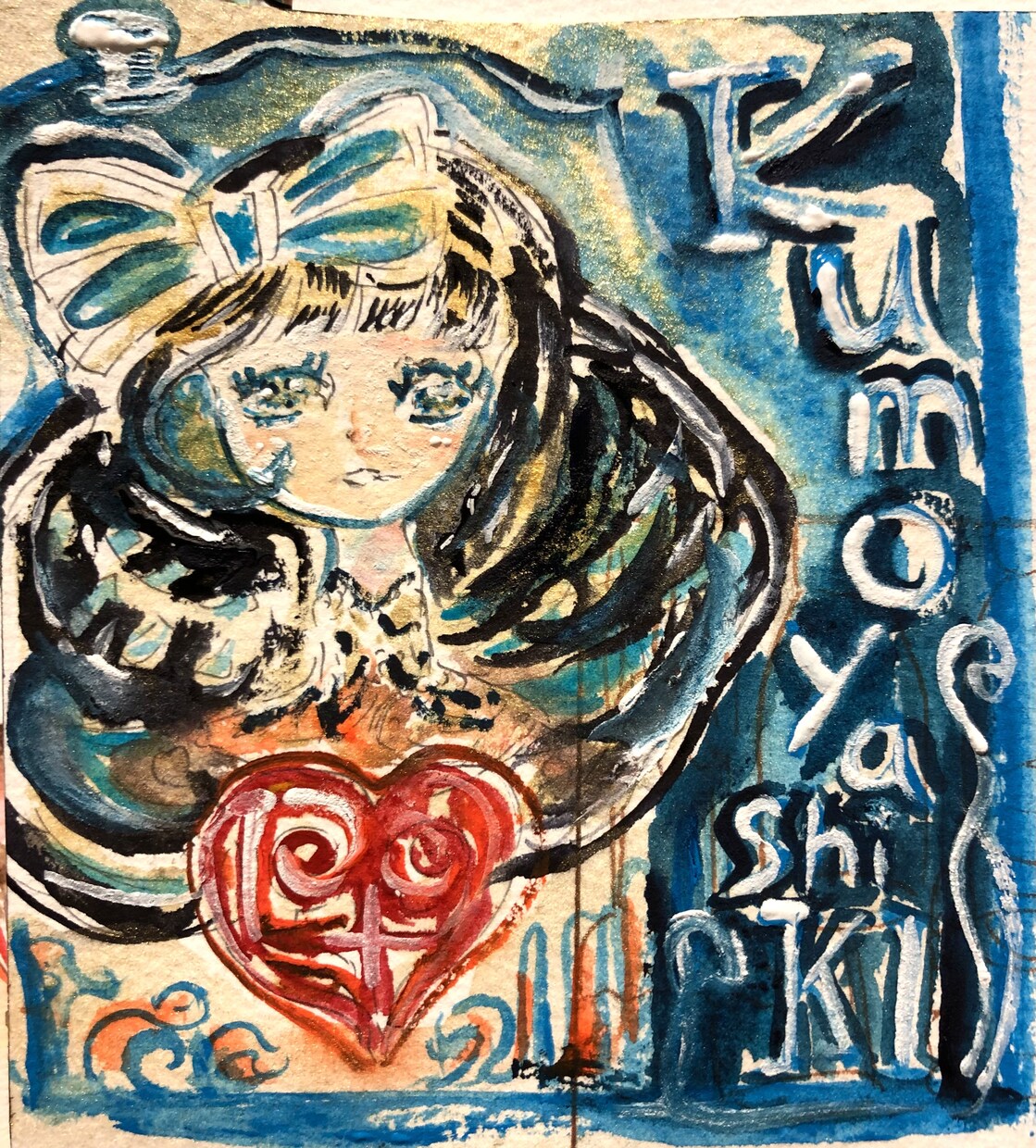 装飾画風 ミニ水彩似顔絵お描きします 誕生日・記念日にオリジナリティー溢れる”お手軽な原画一品”を イメージ8
