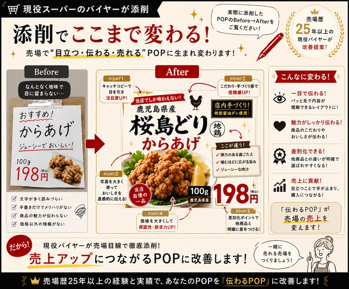 現役バイヤーがPOP・チラシを添削します 現役バイヤー目線で改善案をご提案します イメージ3