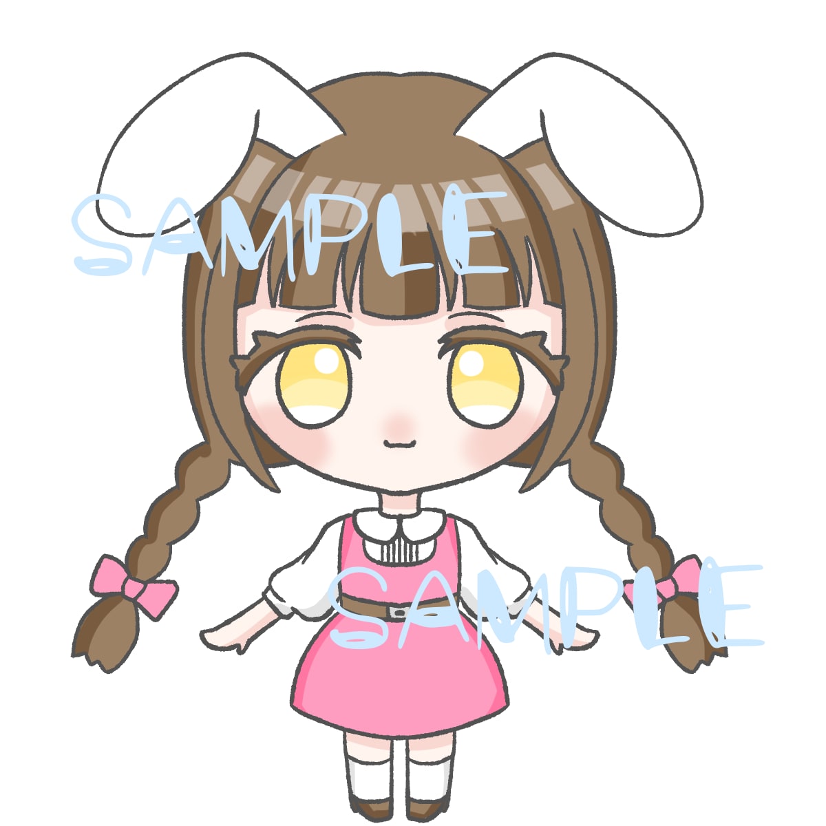 ２頭身のミニキャラ全身をお描きします 女の子のイラストが得意ですっ！ イメージ4