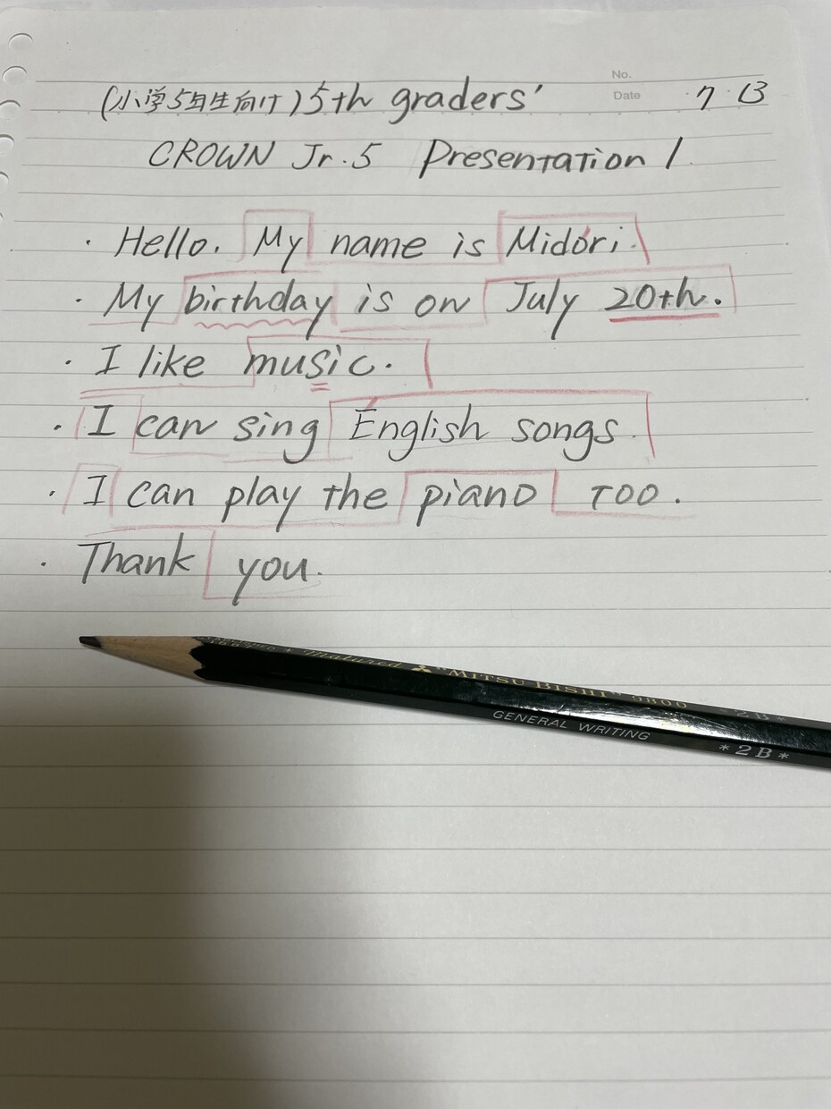 小中学生のプレゼン原稿作りをお手伝いします プレゼンテーションや英作文で高評価をもらうコツ、教えます! イメージ1