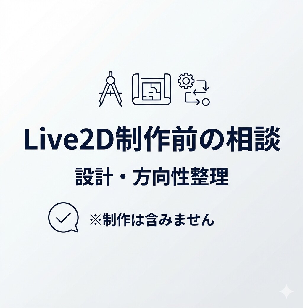 Live2D制作前の相談・設計をサポートします 仕様未確定でも大丈夫！Live2D制作前の不安を整理します イメージ1
