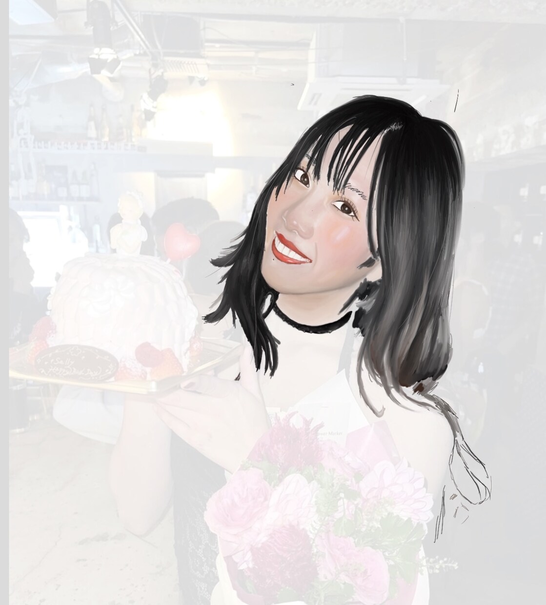 お写真をリアルタッチな似顔絵イラストにします お好きな写真を1枚リアルタッチな似顔絵イラストにいたします！ イメージ1