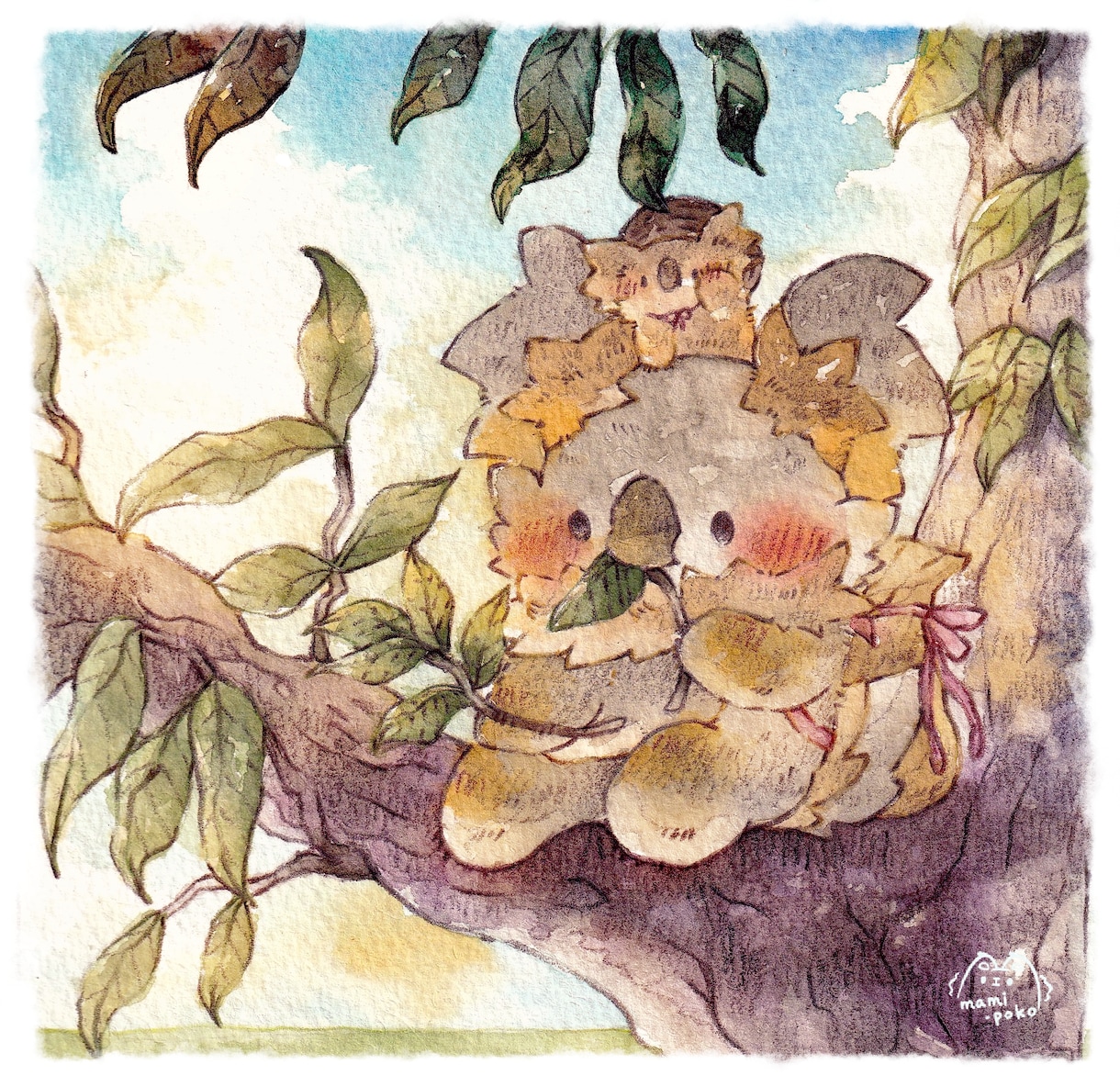 可愛い動物キャラクター、アイコンお描きします 水彩イラストでふんわり絵に仕上げます イメージ6