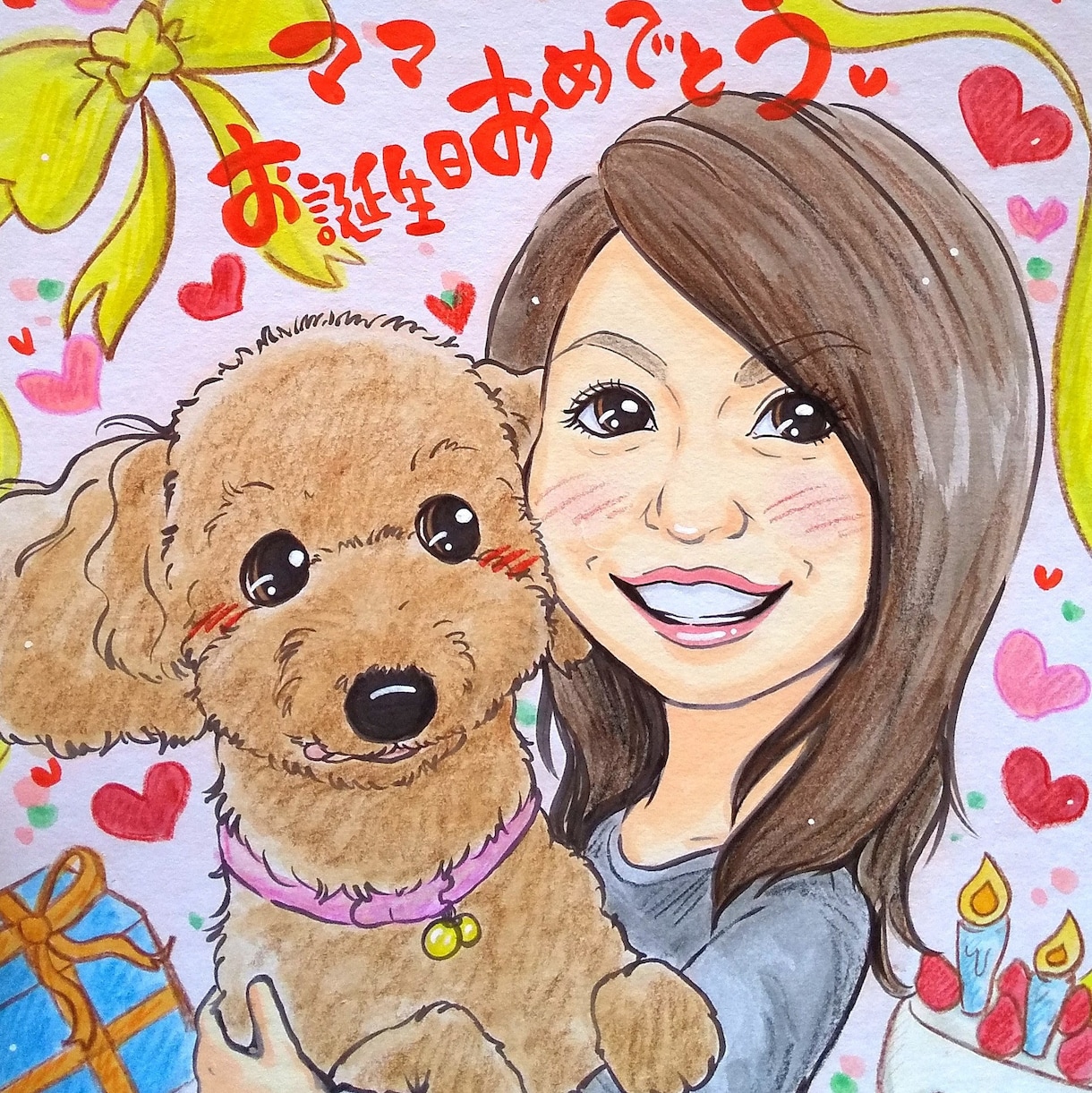 プロ似顔絵師が心温まる 手描き似顔絵を制作致します ☆大切な記念日、ご自宅用等にぜひ どうぞ！《送料込》 イメージ5