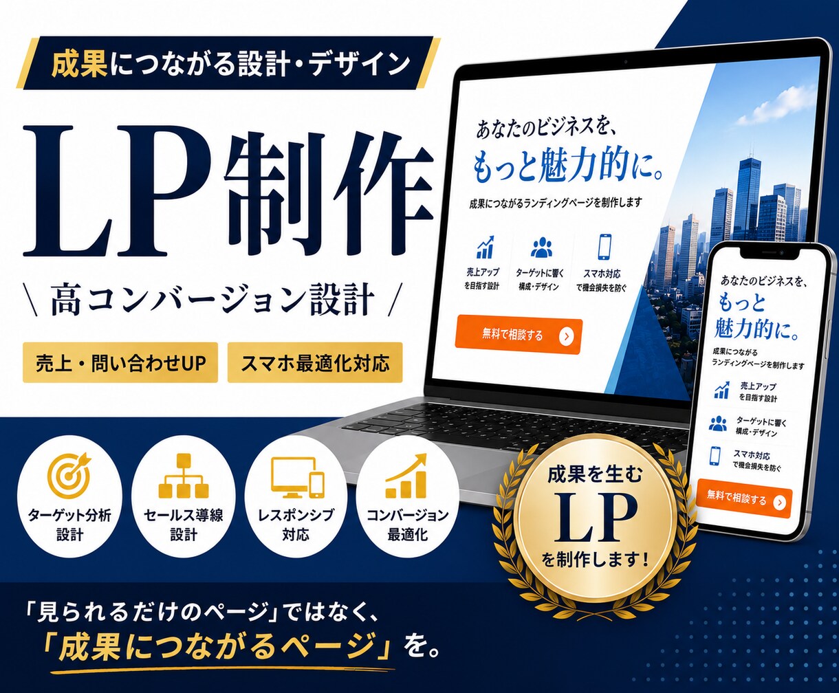 LP制作｜高コンバージョン設計します 売れるLP設計｜SEO・導線最適化 イメージ1