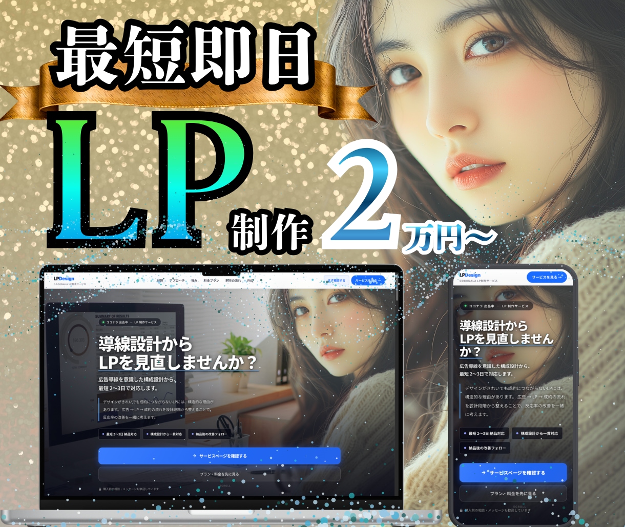 即日対応｜申込・成約に最適化されたLPを制作します 短納期でもCVRを意識した設計｜デザインからHTMLまで対応 イメージ1
