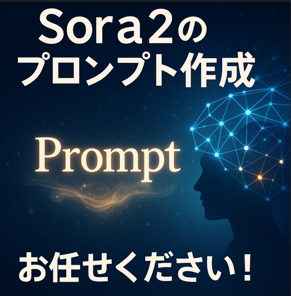 Sora2のプロンプト作成します AIを動かす言葉を、最高の形に。 イメージ1