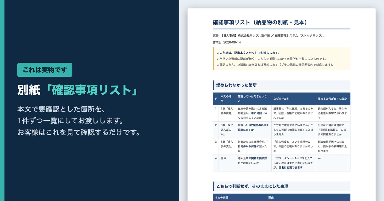 取材なしで導入事例記事を作ります 議事録やアンケートから、導入事例記事を作ります イメージ5