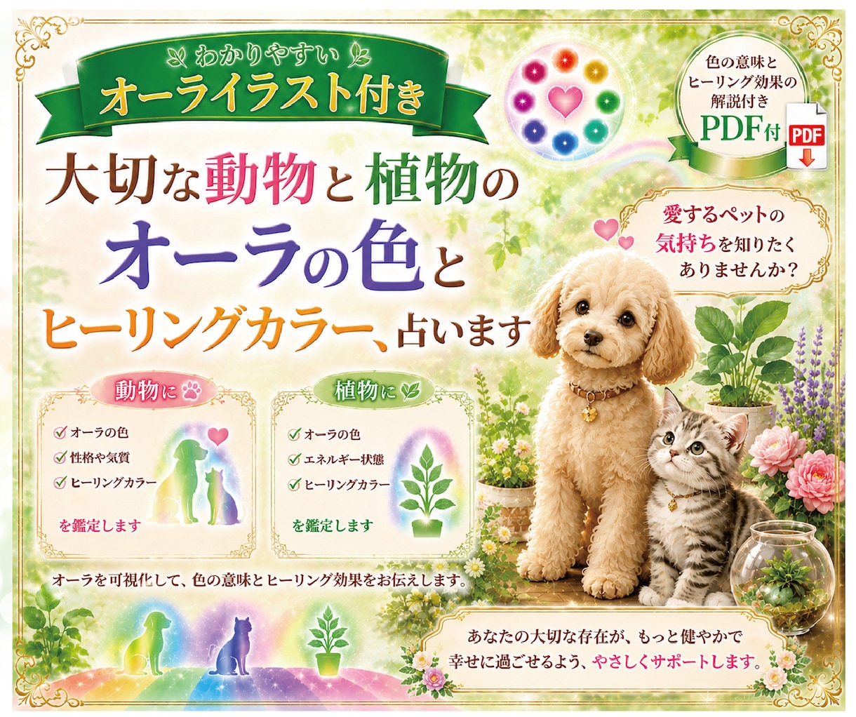 動物や植物オーライラスト＆ヒーリングカラーみます ★先着3名様特別価格★ペットの気持ち、動物や植物の個性と気質 イメージ3