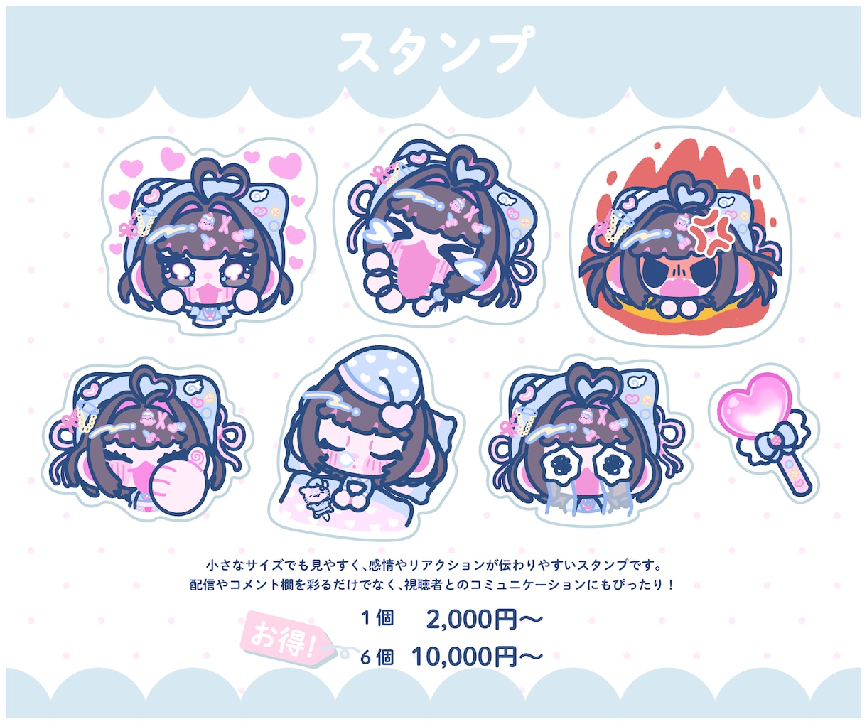 ポップでかわいいミニキャラ制作します 商用利用OK◎アイコン・配信・グッズにも対応可能！ イメージ5
