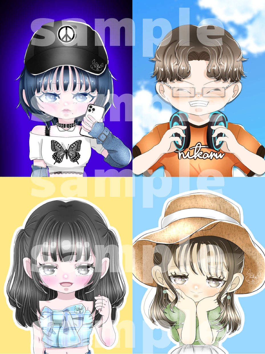 商用込みちびキャラアイコンを作成します 【初回限定価格】スピーディーで光沢感のあるイラストアイコン イメージ1