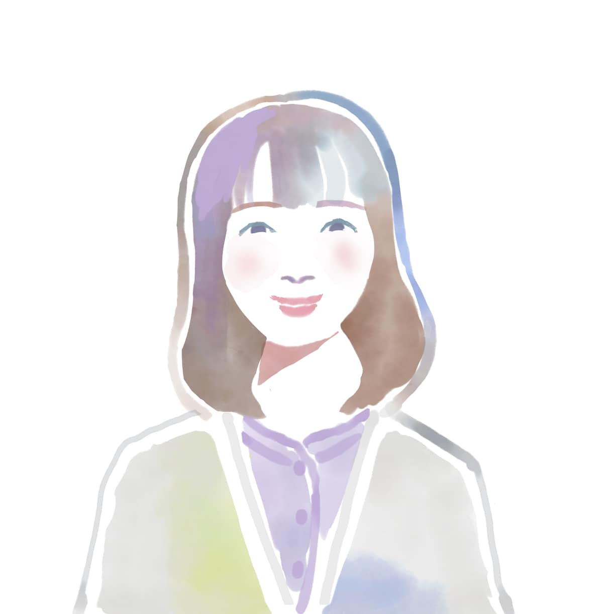 カラフルでおしゃれな水彩風似顔絵をお描きします ★手描きタッチがナチュラルでオシャレな似顔絵アイコン★ イメージ8