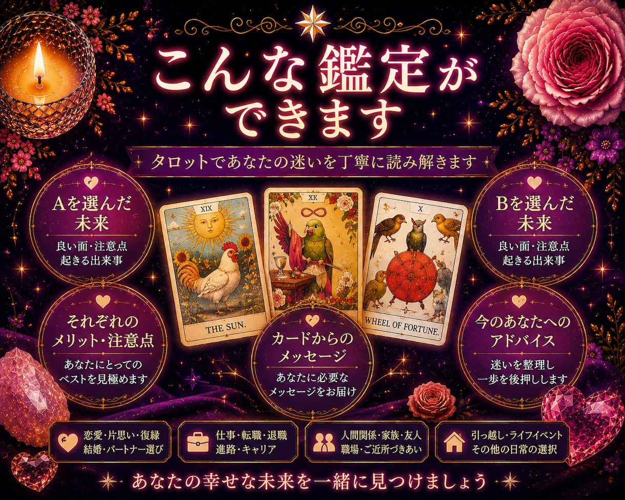 二者択一、迷いを読み解きます 恋愛・仕事・人間関係それぞれの未来を比較 イメージ3