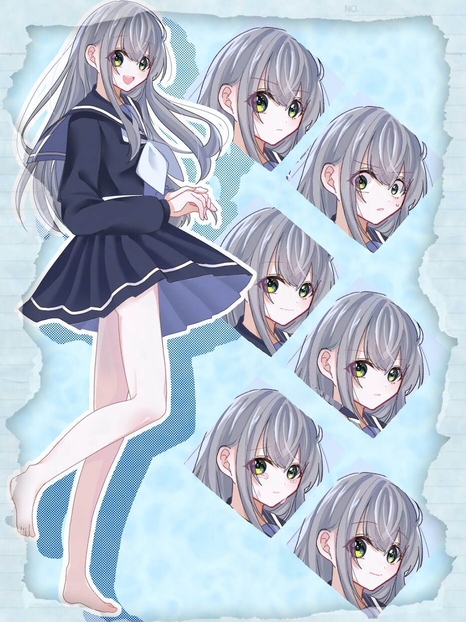 爽やかなセーラー服の黒髪女子をお譲りします 爽やか、癒し、可愛い、涼し気な女の子のイラストです イメージ1