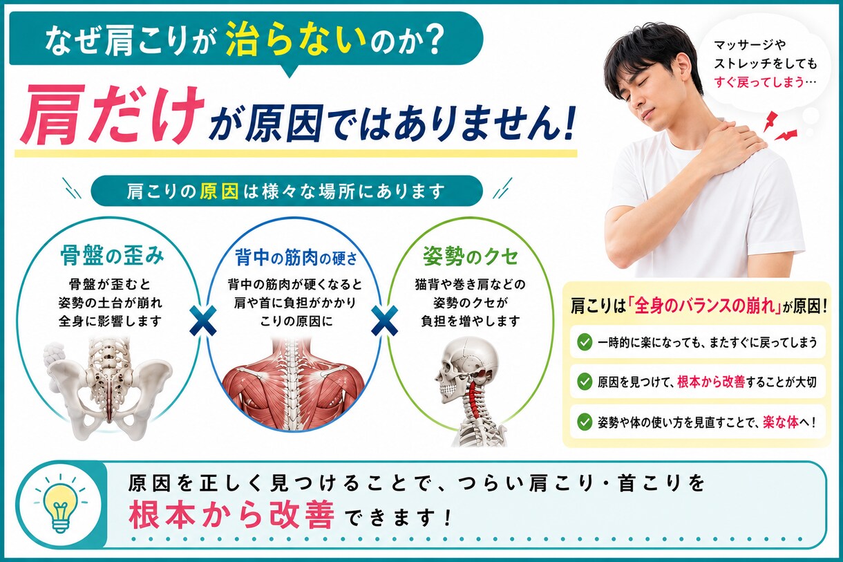 現役整体師が写真から猫背・巻き肩を分析します デスクワークによる肩こり・首こり改善をサポートします イメージ3