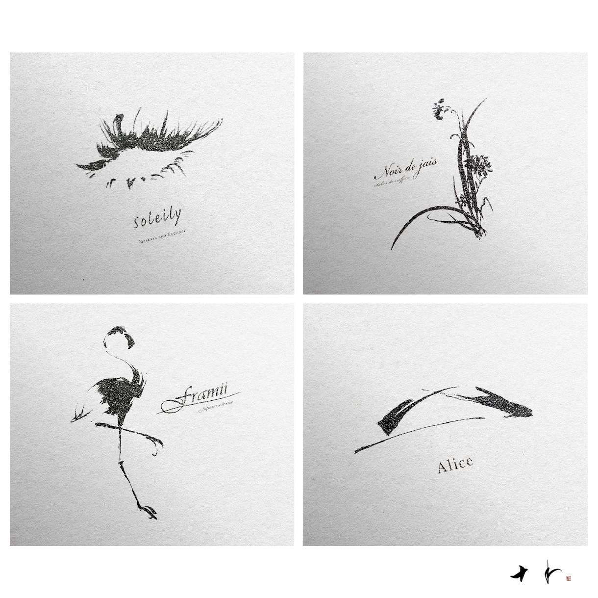 筆手書きの墨絵イラストロゴを制作します 水墨画家の伝統技と、プロデザイナーのシンプル墨絵イラストロゴ イメージ5