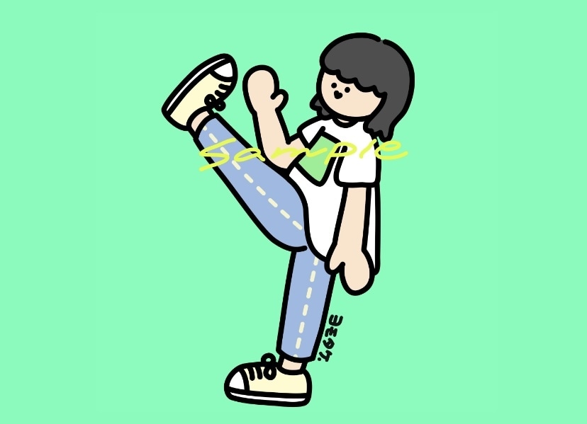 ゆるゆるな人間描きます 力を抜いてゆるゆるな自分の似顔絵に好きなポーズをさせませんか イメージ7