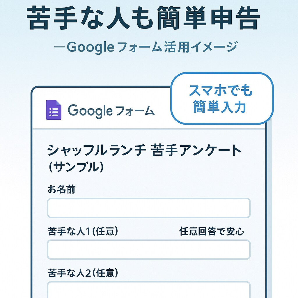 面倒なランチグループ自動化！苦手な人も考慮します シャッフルランチ自動化！苦手配慮＆Excel不要 イメージ3
