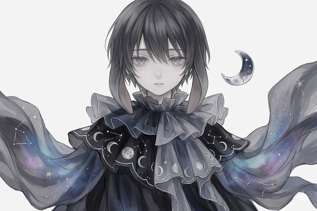 中性的・儚い雰囲気のアイコンイラスト描きます 透明感のあるキャラクターを丁寧に制作します！ イメージ1