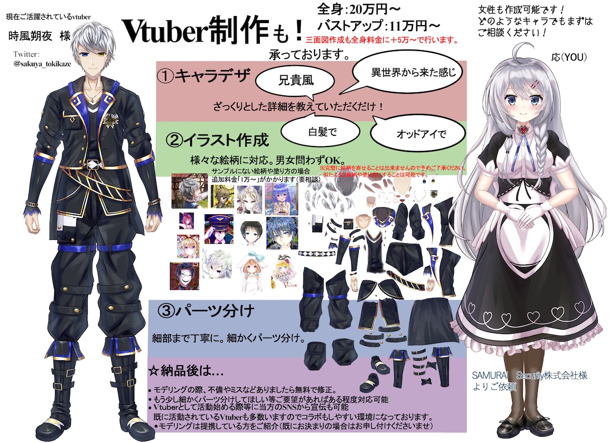 商用込み。人物や背景の複雑なイラスト描きます VTuberのキャラデザ、動く背景、拘りやご要望多めの方に。 イメージ4
