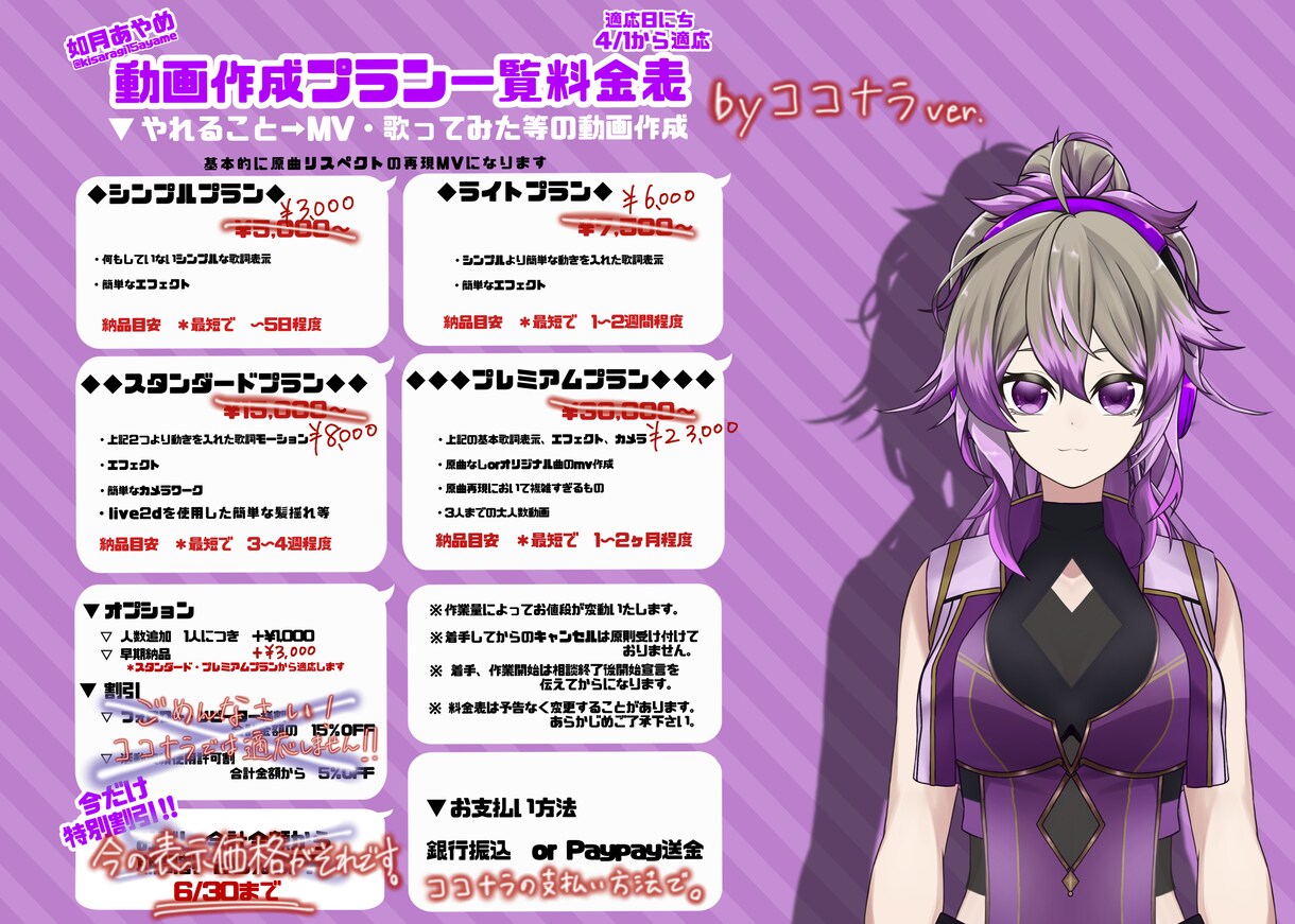 シンプル動画作成します 歌ってみたやUTAUを使用したものの動画作成を手伝います イメージ1