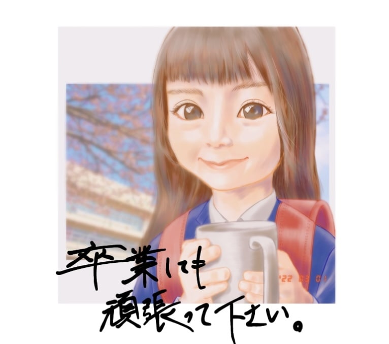 卒業記念品の似顔絵描きます 今年の卒業までに間に合うように、納品させて頂きます！ イメージ1