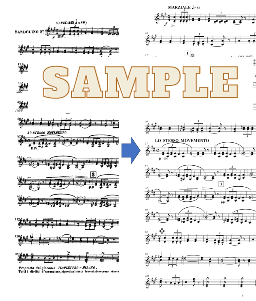 楽譜の清書、移調承ります 【3ページまで基本価格】要望に合わせた譜面作成を致します。 イメージ2