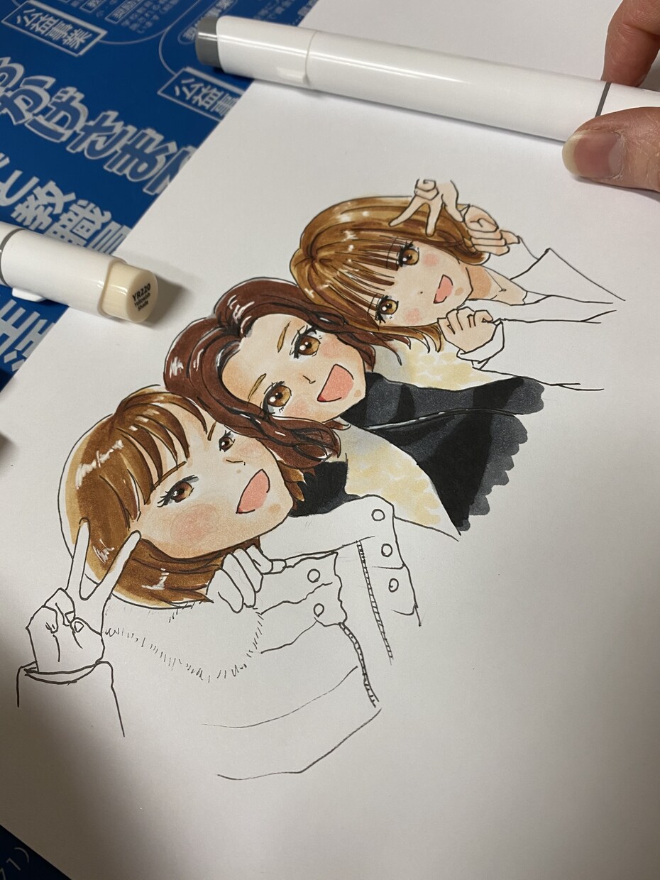 あなたの思い出の写真を手描きイラストにします 顔写真は公開したくない！という方におすすめです。 イメージ2