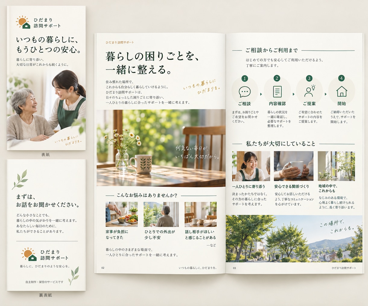 原稿と写真から会社案内4ページを制作します 構成整理・修正3回。印刷用PDFと編集用ai付き イメージ2