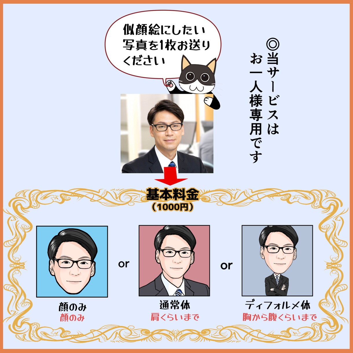 ほどよくリアルな爽やかで好印象の似顔絵描きます アイコンや名刺に！仕事15年のキャリアで丁寧で安心！ イメージ1