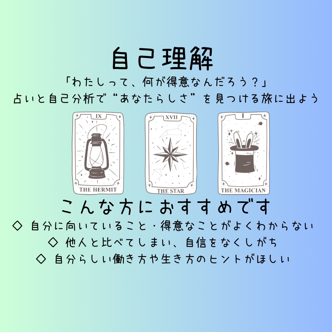 あなたの強みと才能を占います 自分のこと、もっとやさしく見つめたくなる占いです イメージ1