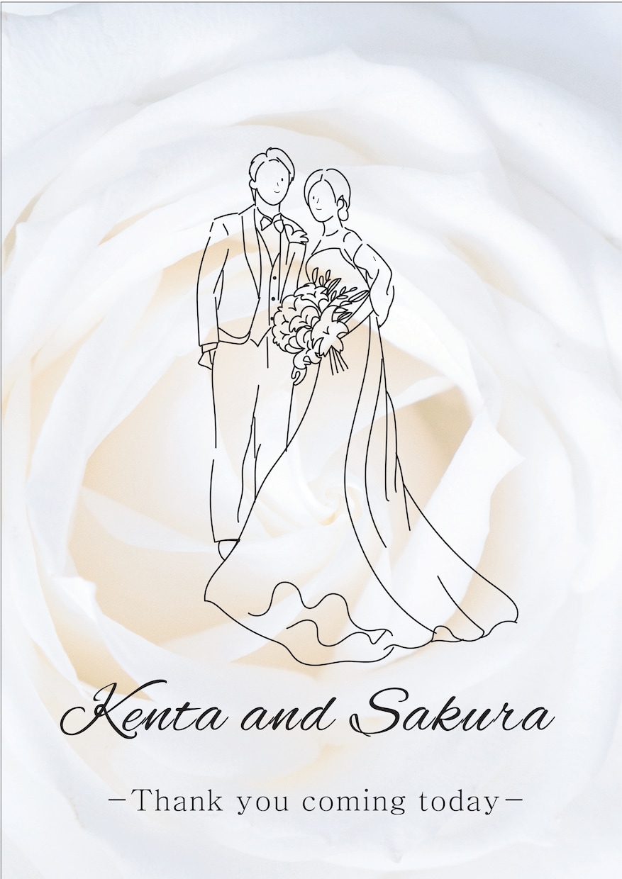 ペーパーアイテムに！手作り応援します シンプルなオリジナル似顔絵でお洒落な結婚式を演出いたします！ イメージ8